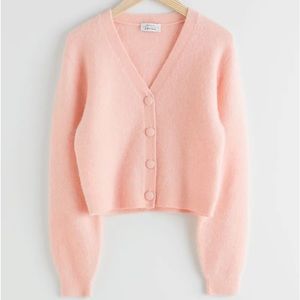 & Other Stories Blush Pink V-Neck Cardigan